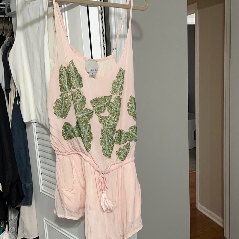 Beaded pink romper